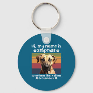 Funny Black Mouth Cur Dog Saying  Keychain