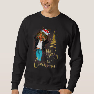 Funny Black Mrs Santa Just A Girl Who Loves Christ Sweatshirt