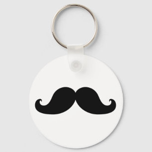Funny Black Mustache Humor Keychain