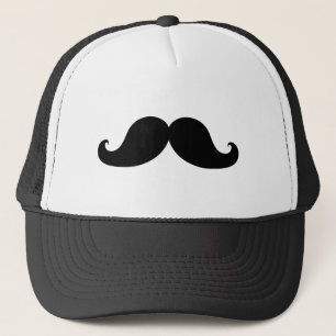 Funny Black Mustache Humor Trucker Hat