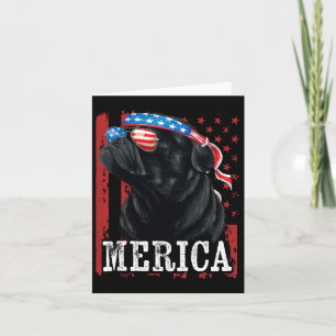 Funny Black Pug 4th Of July Dog Mom Dog Dad Merica Card