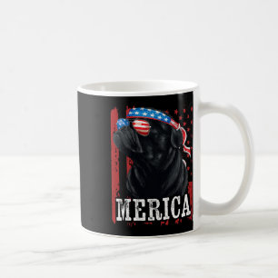 Funny Black Pug 4th Of July Dog Mom Dog Dad Merica Coffee Mug