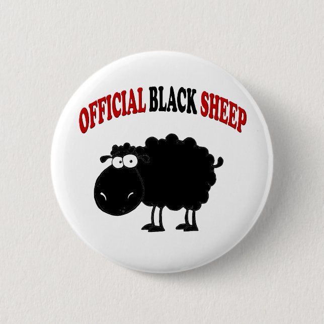 Funny black sheep 2 inch round button (Front)