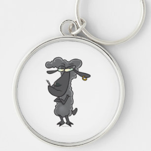 funny black sheep cartoon character keychain