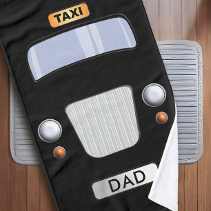 Funny Black Taxi Cab Personalized Hand Towel