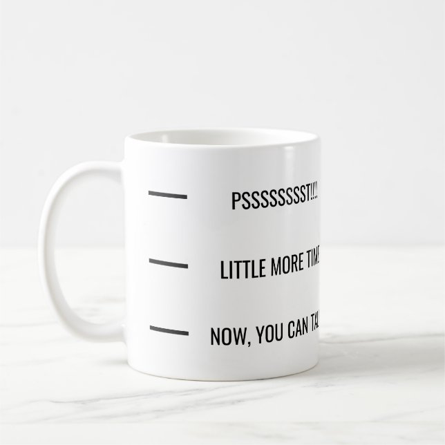 Funny Black Text Design Coffee Mug (Left)
