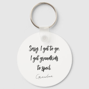 Funny Black & White Grandma Saying Keychain