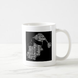Funny Black White Merry Christmas Santa Typography Coffee Mug