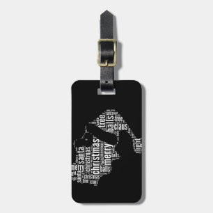 Funny Black White Merry Christmas Santa Typography Luggage Tag