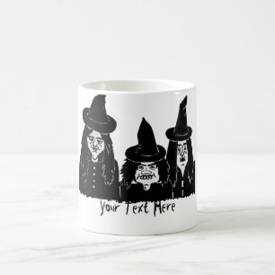 funny black witches spooky scary halloween design magic mug