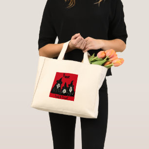 funny black witches spooky scary trick or treat mini tote bag