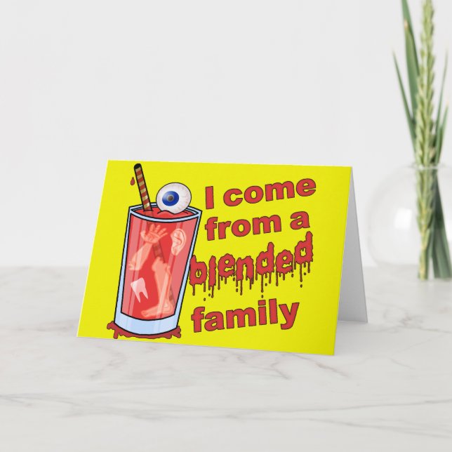 Funny Blended Family Pun Holiday Card (Front)