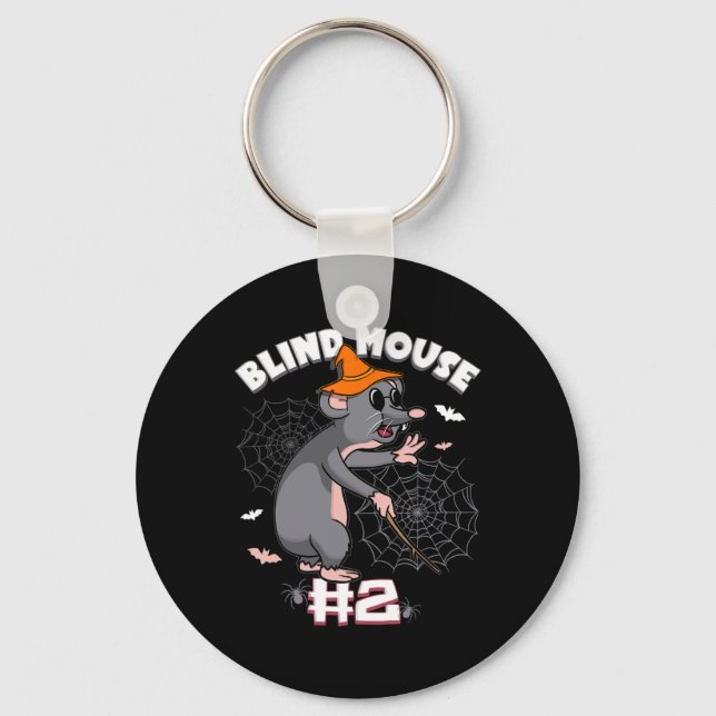 Funny Blind Mouse #2 Halloween Ghost Group Family  Keychain (Front)