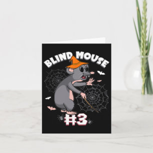 Funny Blind Mouse #3 Halloween Ghost Group Family Card