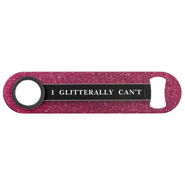 Funny Bling Drinking Joke Pink Glitter Sparkles Bar Key (Front (Horizontal))