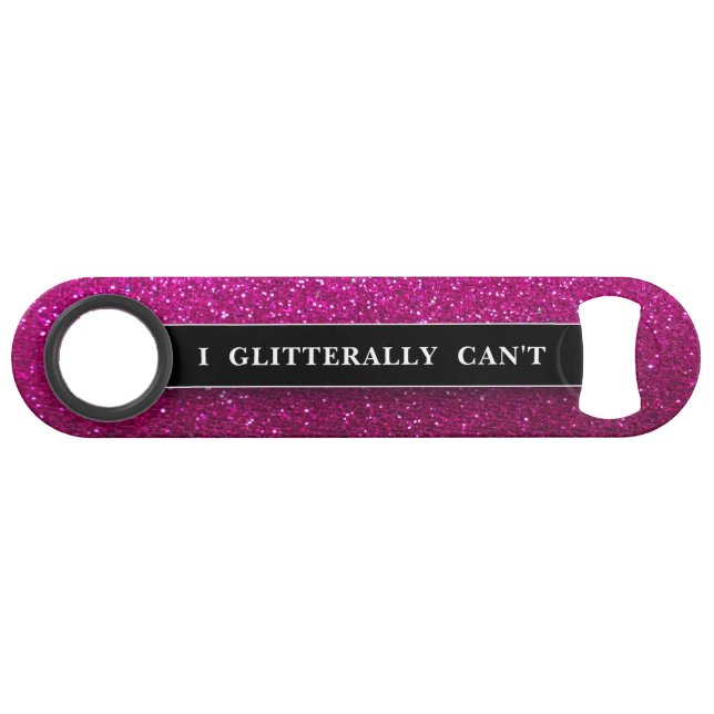 Funny Bling Drinking Joke Pink Glitter Sparkles Bar Key (Front (Horizontal))