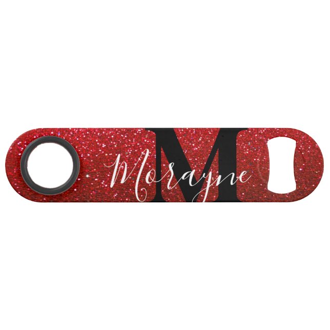 Funny Bling Drinking Joke Red Glitter Sparkles Bar Key (Back Horizontal)