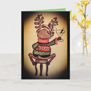 Funny Blitzen Christmas Card