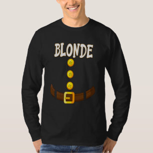 Funny Blonde Christmas Gnome Dwarf Matching Elf Co T-Shirt