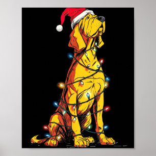 Funny Bloodhound Christmas Graphics Dog Lights Lov Poster