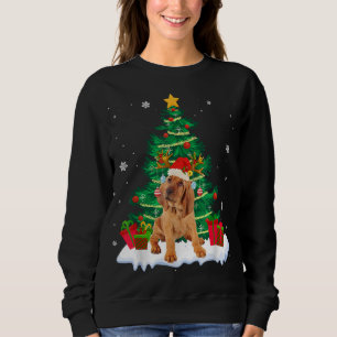 Funny Bloodhound Christmas Tree Gift Dog Lover Xma Sweatshirt