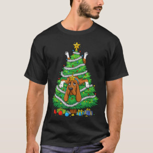Funny Bloodhound Dog Christmas Tree Lights Kids Me T-Shirt