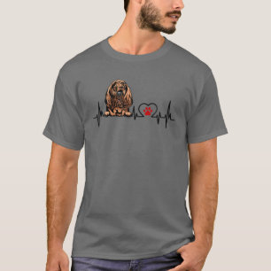 Funny Bloodhound Heartbeat Dog Lover T-Shirt