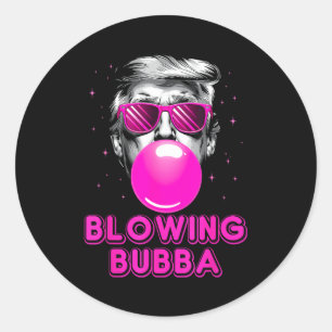 Funny Blowing Bubba Classic Round Sticker