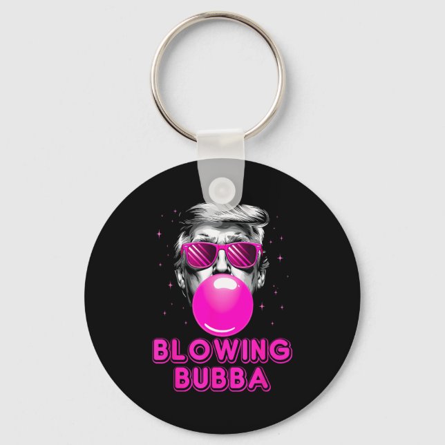 Funny Blowing Bubba  Keychain (Front)