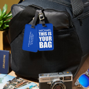 Funny Blue Bag Attention Travel Luggage Tag