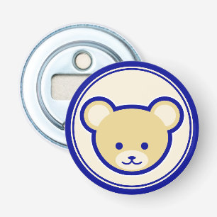 Funny Blue Beige Teddy Bear Cute Cartoon Art Bottle Opener