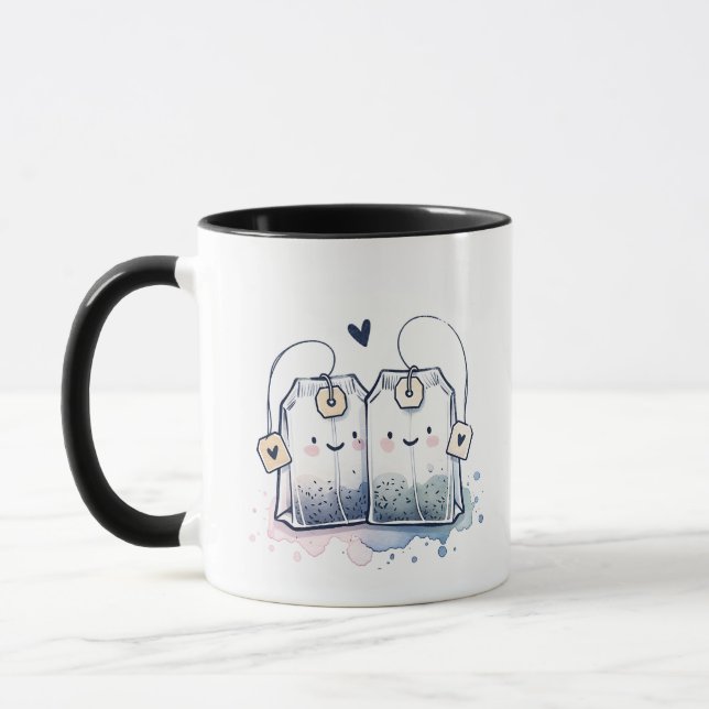 Funny Blue Best-Tea Pun Humor Friendship Mug (Left)