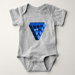 Funny Blue Black Toy Blocks Triangle Vector Art Baby Bodysuit