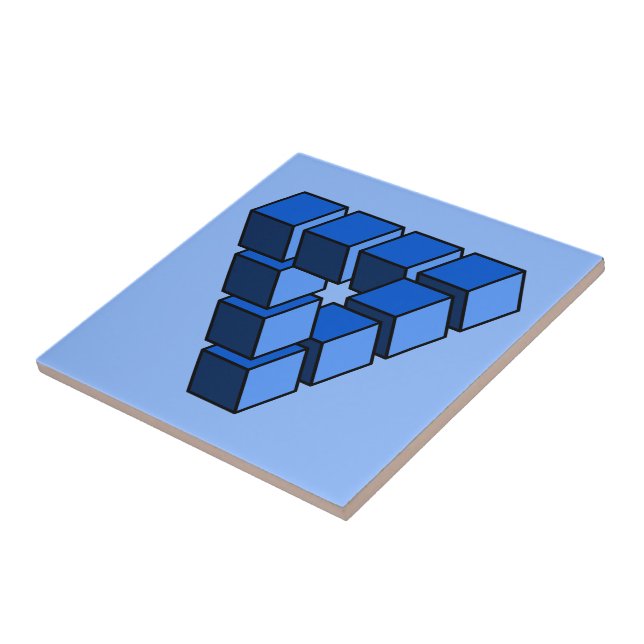 Funny Blue Black Toy Blocks Triangle Vector Art Tile (Side)