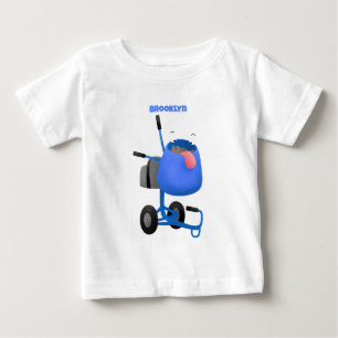 Funny blue cement mixer cartoon illustration baby T-Shirt