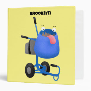 Funny blue cement mixer cartoon illustration binder