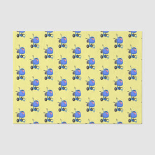 Funny blue cement mixer cartoon illustration tissue paper