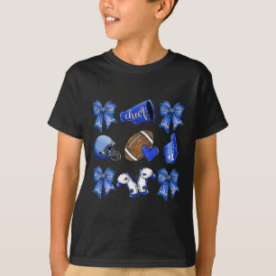 Funny Blue Cheer Coquette Football Mom Women Girls T-Shirt