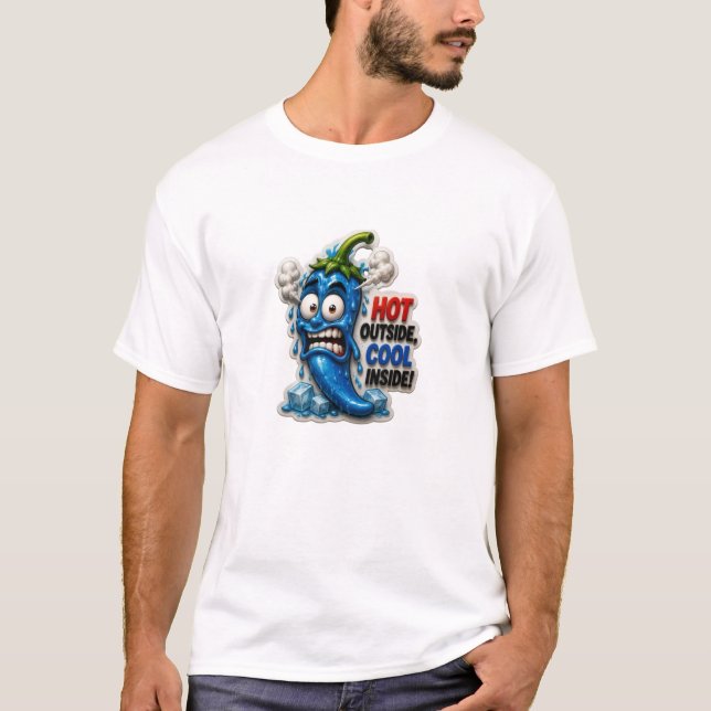 Funny Blue Chili Pepper T-Shirt (Front)