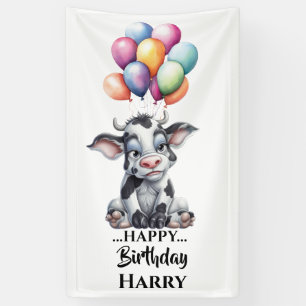 Funny Blue Cow  Banner