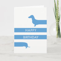 Funny blue Dachshund Happy Birthday
