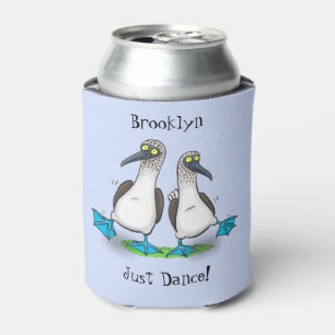Funny blue footed boobies birds dancing cartoon can cooler