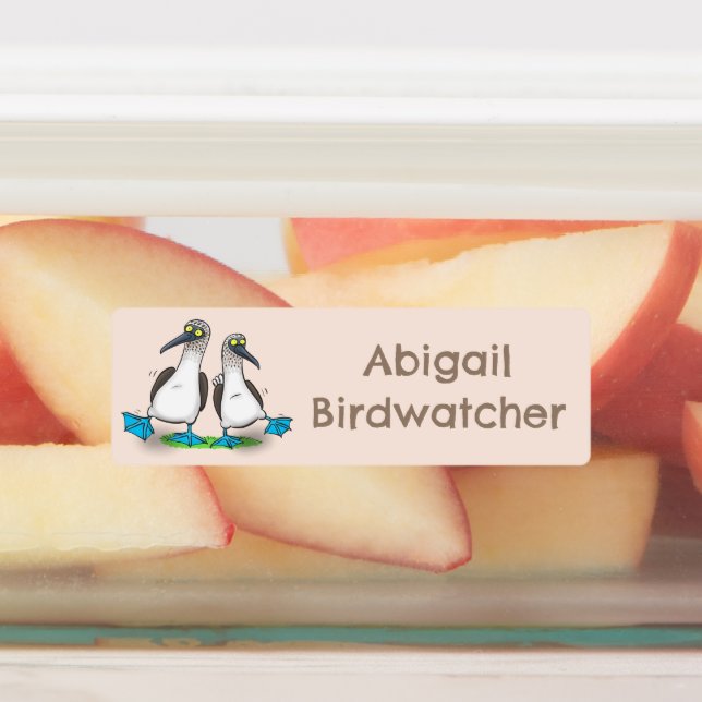 Funny, blue footed boobies cartoon personalized (Affixed)