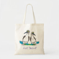 Funny blue footed boobies seabirds dancing cartoon