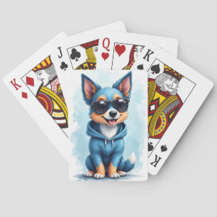 Funny Blue Heeler Kawaii Dog Playing Cards