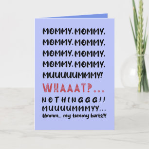 Funny Blue Mommy Modern Typography Mother's Day Holiday Card