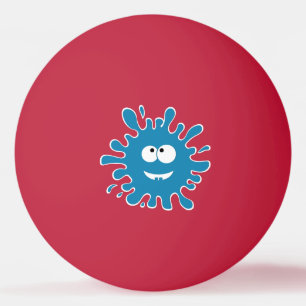 Funny Blue Monster Colour Blob Face Ping Pong Ball
