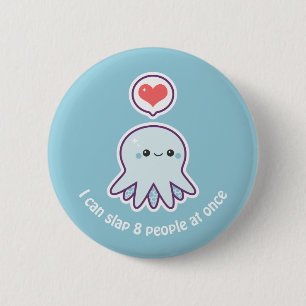 Funny Blue Octopus 2 Inch Round Button