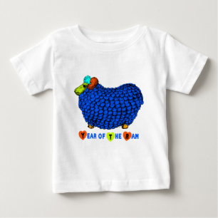 Funny Blue Ram Chinese New Year Zodiac B Black Tee