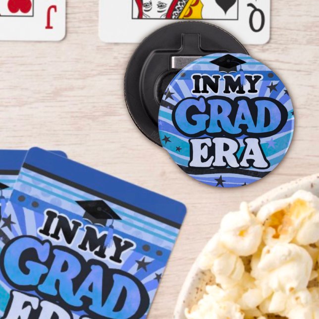 Funny Blue Retro Stylish Fun Modern Grad Era  Bottle Opener (Creator Uploaded)